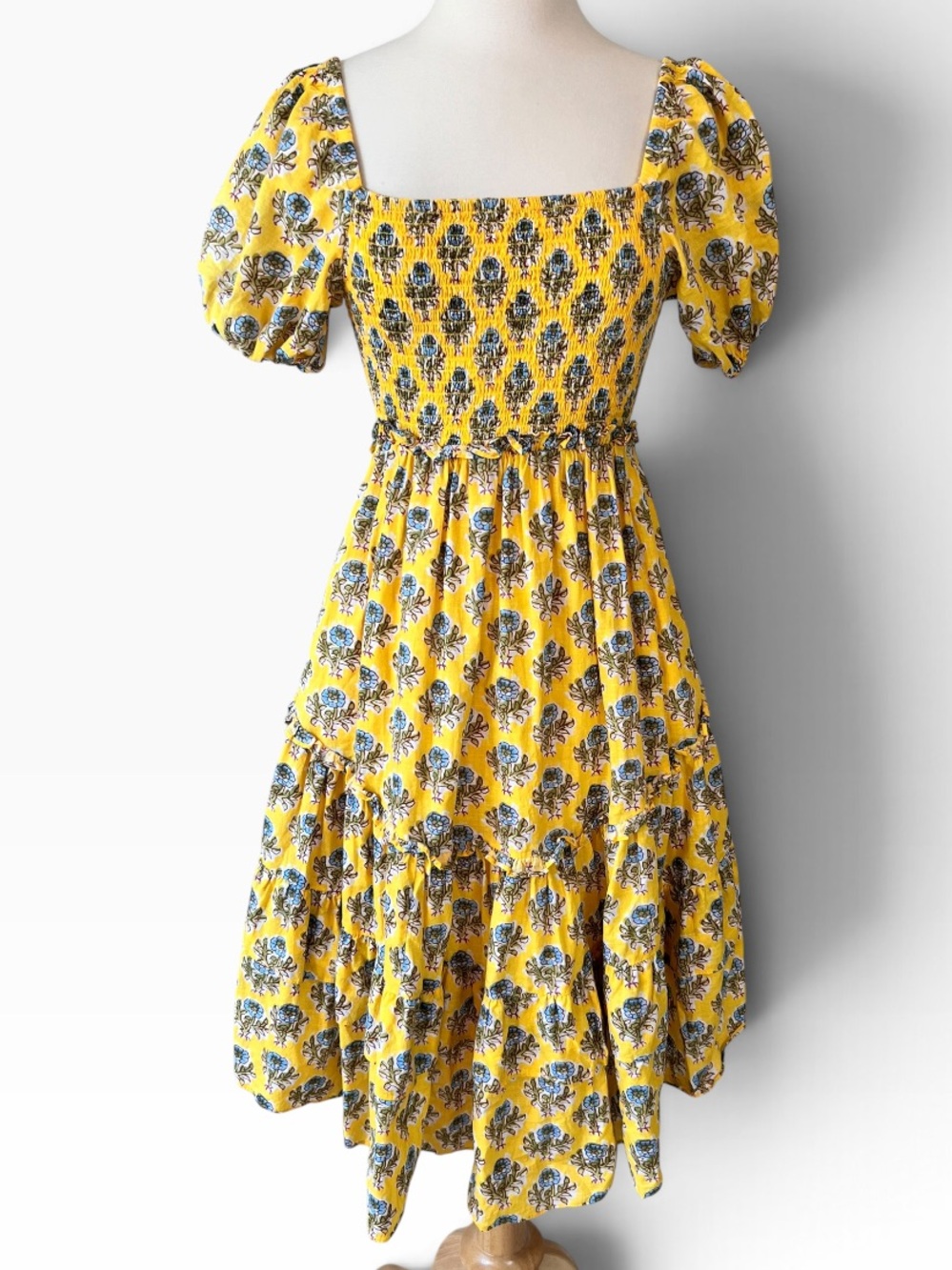 Celina Moon Smocked Tiered Midi Dress